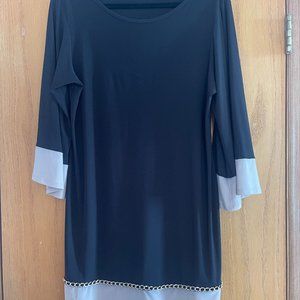 Dress- Black/Beige with Gold Accents